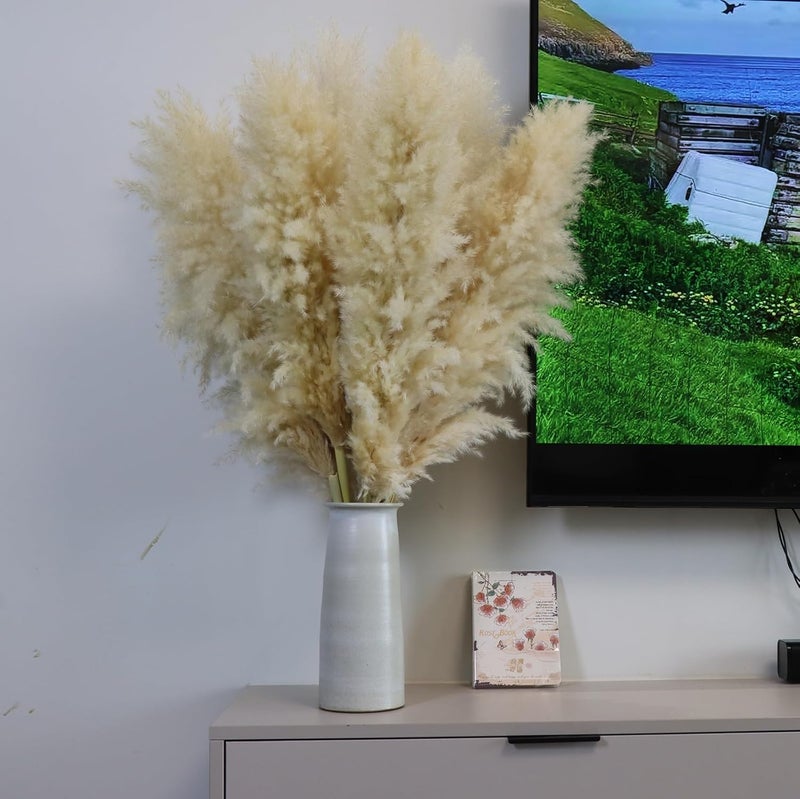 Pasuvsigt 15pcs 40''Dried Pampas Grass Decor Tall-Large pompas Grass-Natural Beige Tall Pampas Grass for Floor Vase,Wedding,Party,Farmhouse,Living Room Floor,Boho Home Decor - Image 5