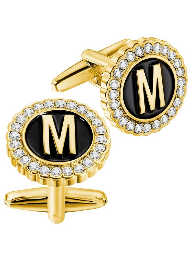 HAWSON A-Z Initial Cufflinks For Men And Women With Clear Crystal, Silver Color Rasied Letter A-Z Cuff Links For French Shirt, Gift For Normal And Business Wearing, Metal, Not Known - Image 5