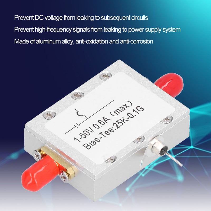 RF Isolated Capacitor Bias Tee Blocker Electronic Components 25K‑100MHz DC 1‑50V - Image 2