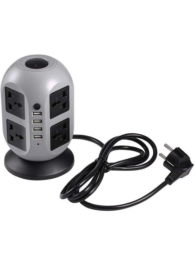 NAKXUS Socket box Tower Power Strip Vertical Smart Socket USB Outlets with Cable Vertical Multi-Socket - Image 2