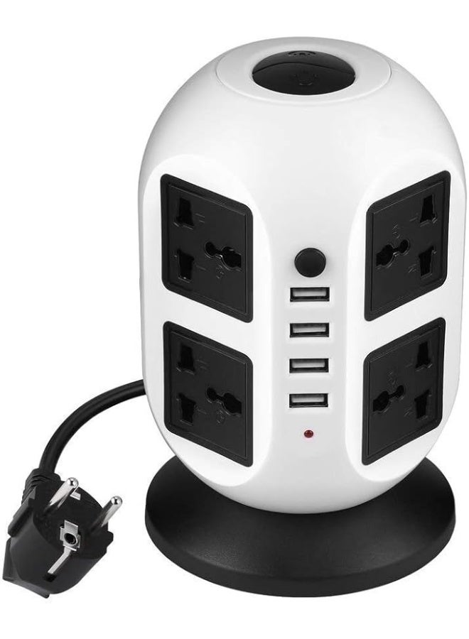 NAKXUS Socket box Tower Power Strip Vertical Smart Socket USB Outlets with Cable Vertical Multi-Socket - Image 1