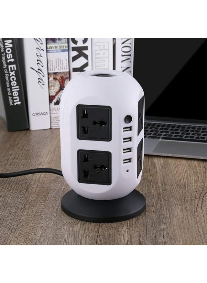 NAKXUS Socket box Tower Power Strip Vertical Smart Socket USB Outlets with Cable Vertical Multi-Socket - Image 4
