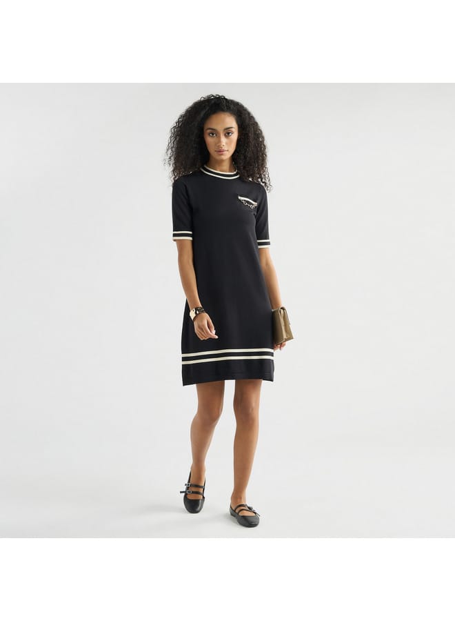 Splash FAV Striped Trimmed Dress  - Image 2