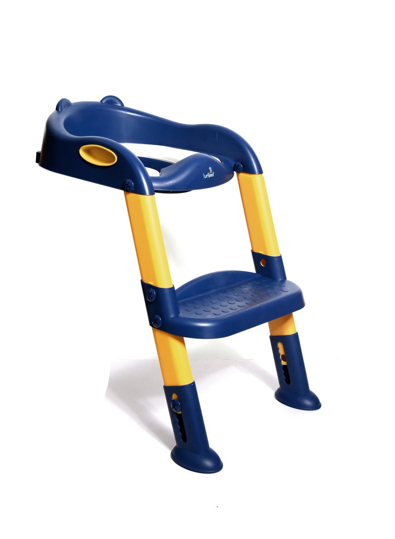 turtees Potty Training Toilet Seat with Step Stool for Boys and Girls, Comfortable and Safe Potty Seat Potty Chair, Potty Training Seat Pad with Handle (Blue) - Image 1