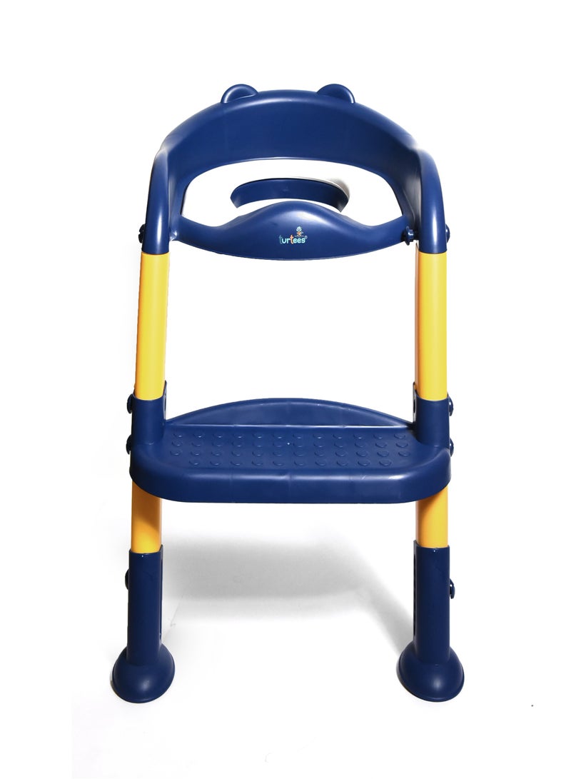 turtees Potty Training Toilet Seat with Step Stool for Boys and Girls, Comfortable and Safe Potty Seat Potty Chair, Potty Training Seat Pad with Handle (Blue) - Image 2