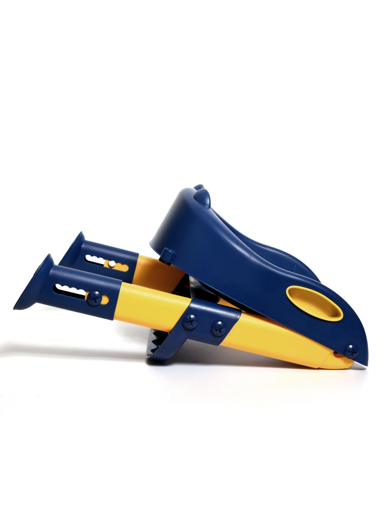 turtees Potty Training Toilet Seat with Step Stool for Boys and Girls, Comfortable and Safe Potty Seat Potty Chair, Potty Training Seat Pad with Handle (Blue) - Image 3