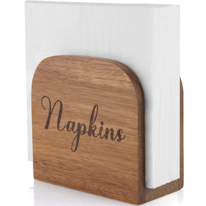 NAPKIN HOLDER FOR TABLE ACACIA WOODEN NAPKIN HOLDERS FOR KITCHEN NAPKIN HOLDER FOR KITCHEN DINING ROOM TABLE DECOR UPRIGHT WOOD NAPKIN DISPENSER FOR INDOOR OUTDOOR USE