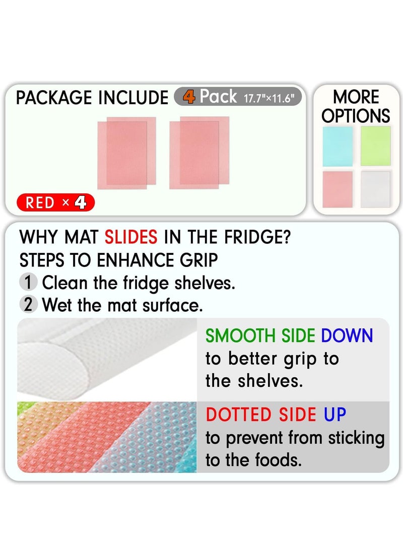 MODERN HOME 4 Pieces Refrigerator Liners for Shelves, Washable Refrigerator Mats, Kitchen Cover Pads for Shelves, Cupboard, Freezer, Table Mat And Cabinet  - Image 2