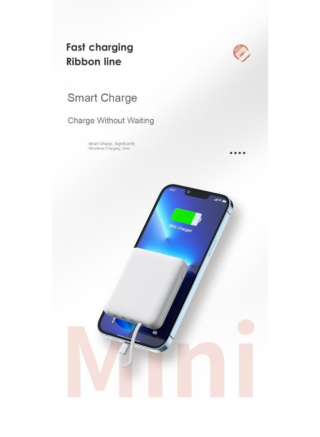 20000mAh Mini Power Bank with Built-in Cable, High Capacity Fast Charging Portable Charger - Image 5