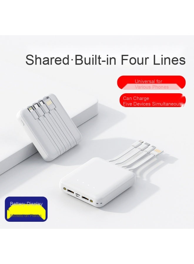 20000mAh Mini Power Bank with Built-in Cable, High Capacity Fast Charging Portable Charger - Image 1