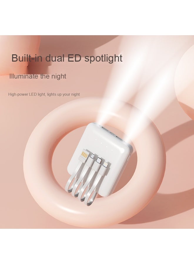 20000mAh Mini Power Bank with Built-in Cable, High Capacity Fast Charging Portable Charger - Image 2