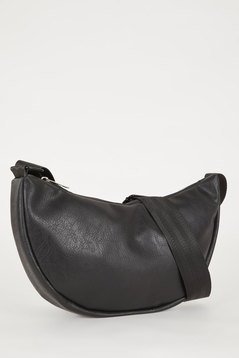 DeFacto Black Man Faux Leather Crossbody Bag Casual