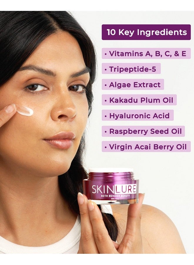 Beth Bender Beauty Skinlure Hydrating Face Moisturizer With Vitamin C & Hyaluronic Acid Anti Aging Facial Moisturizer For Dry Sensitive Skin Revive Face Moisturizer W/Algae Extract Peptides And Nourishing Oils - Image 2