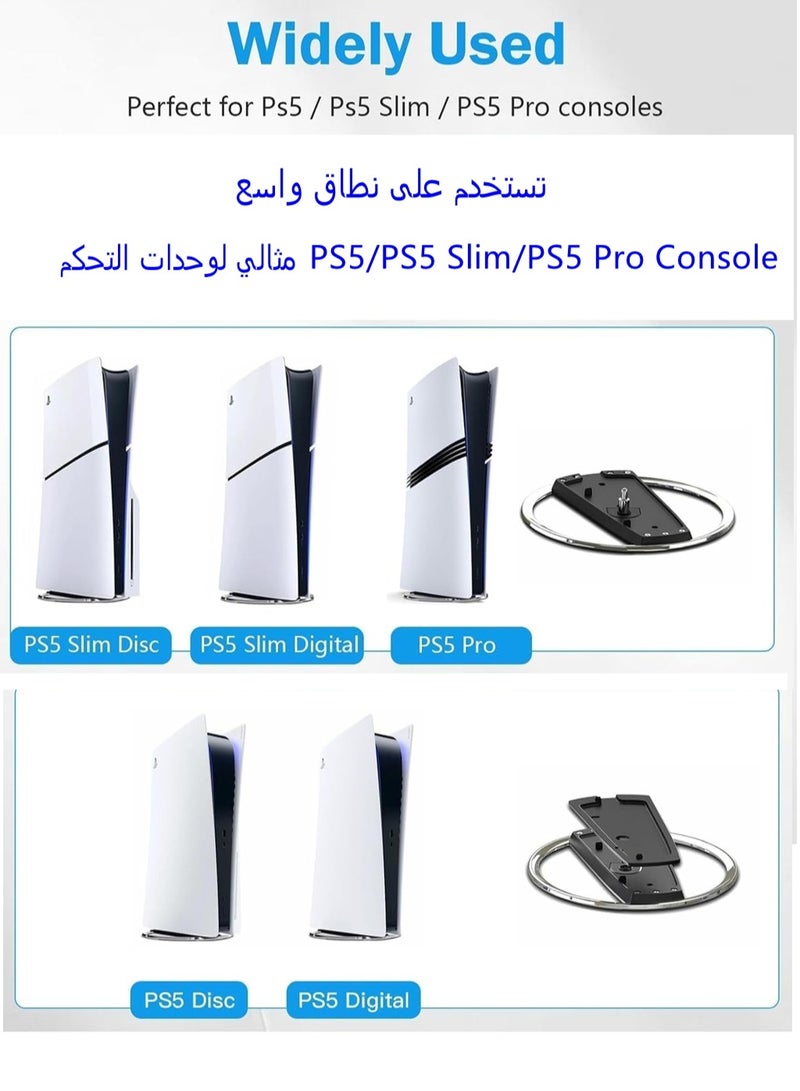 CoolRabbie Vertical Stand for PS5 Pro, Stable Stand for PS5 Pro/Slim Console Disc and Digital, Easy-to-Install Accessories Compatible with PlayStation 5, with a Nice Look, a Sturdy Screw - Image 3