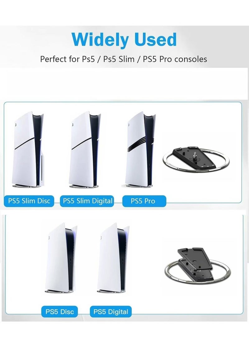 CoolRabbie Vertical Stand for PS5 Pro, Stable Stand for PS5 Pro/Slim Console Disc and Digital, Easy-to-Install Accessories Compatible with PlayStation 5, with a Nice Look, a Sturdy Screw - Image 3
