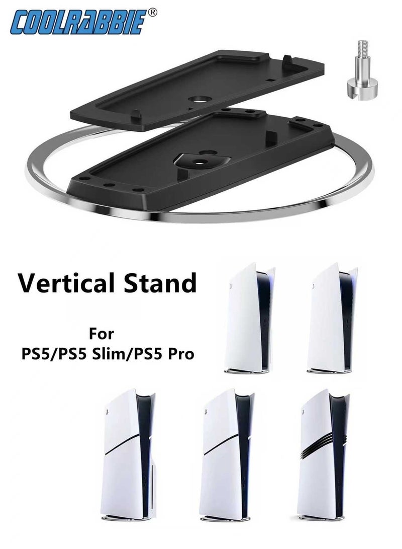 CoolRabbie Vertical Stand for PS5 Pro, Stable Stand for PS5 Pro/Slim Console Disc and Digital, Easy-to-Install Accessories Compatible with PlayStation 5, with a Nice Look, a Sturdy Screw - Image 1