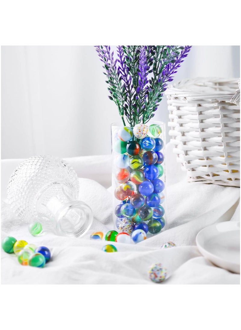 MileMelo 100 Pcs Marbles for Kids Enthusiasts 0.63 inch Small Handmade Glass Marbles Decoration Bulk Set for Marble Game Toy Cool Colored Unique Marbles  - Image 5