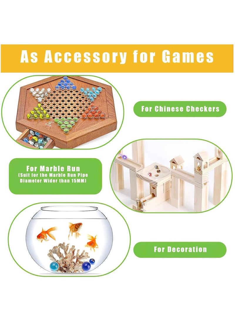 MileMelo 100 Pcs Marbles for Kids Enthusiasts 0.63 inch Small Handmade Glass Marbles Decoration Bulk Set for Marble Game Toy Cool Colored Unique Marbles  - Image 3