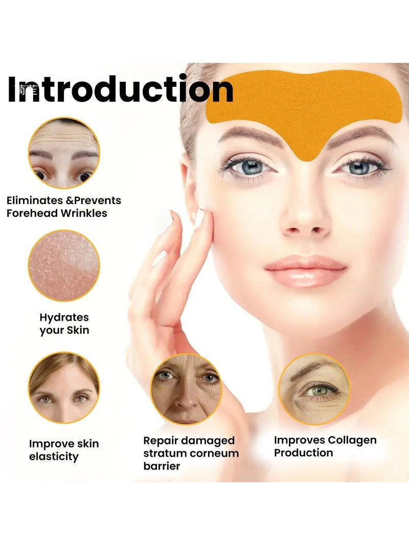 EELHOE لصقة تجاعيد الجبين، قناع وجه ناعم مع كولاجين مهدرج، قناع جبين خفيف الوزن متعدد الاستخدامات وفعال لمكافحة الشيخوخة، وسادة جبين صديقة للبشرة لرفع وشد بشرة الوجه - Image 2