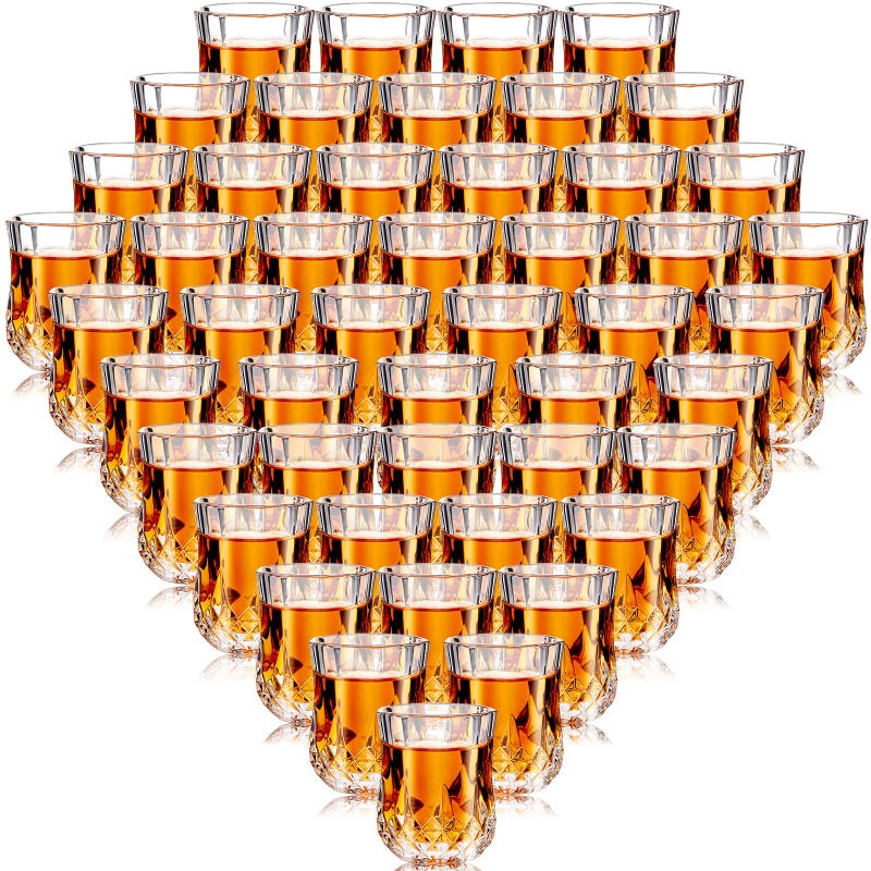 Meanplan Meanplan 17oz Mini Shot Glasses Set Tasting Glasses Heavy Base Clear Shot cup Cute Cordial Mini Wine cups for Serving Whiskey Wine Juice48 Pcs 