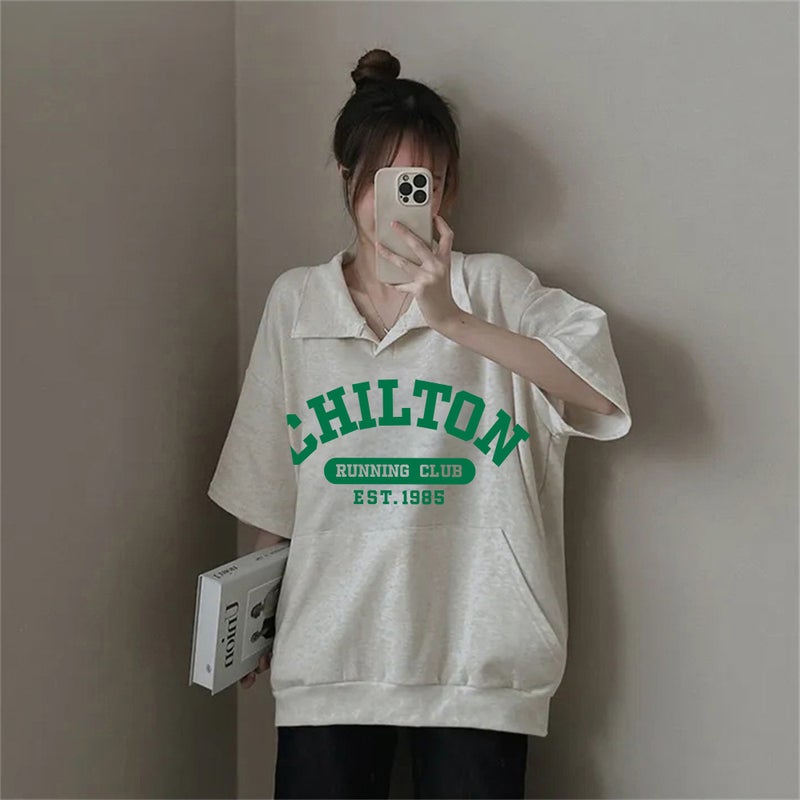 Factory Korean-Style Trendy Short-Sleeved T-Shirt Women'S Summer Japanese Large Edition Western Style Loose Design Sense Trendy Brand Medium - Image 5