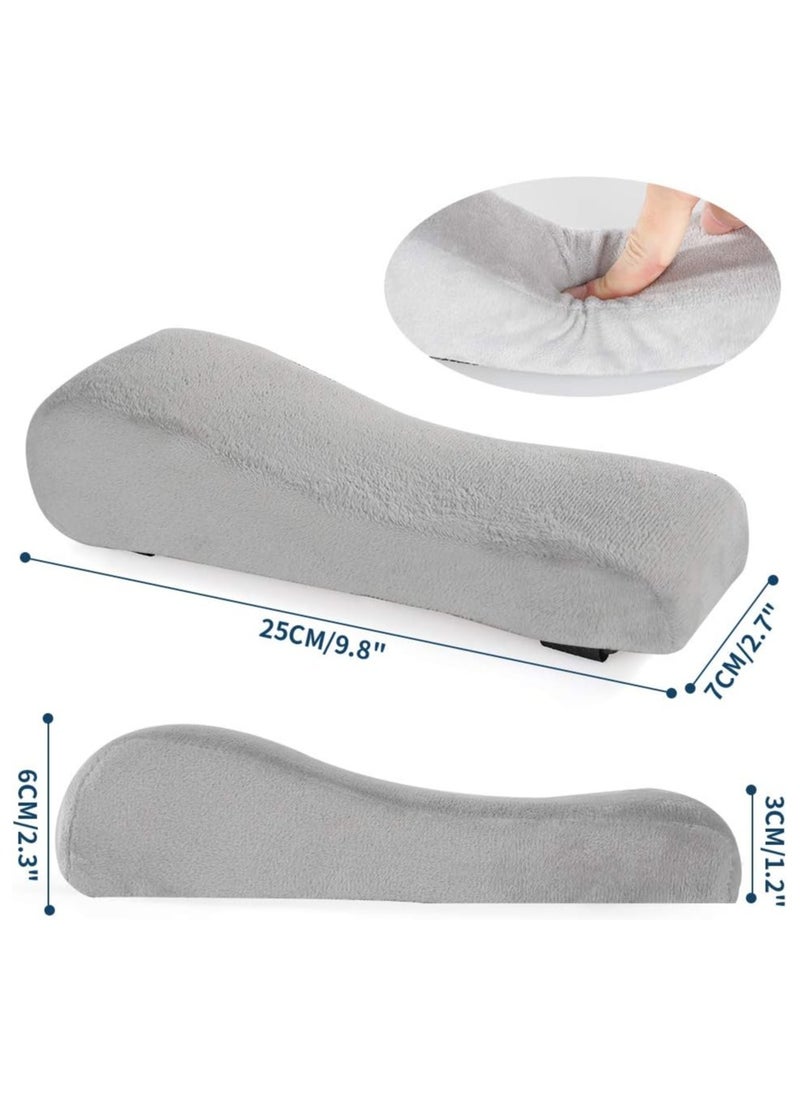 Generic - Memory Foam Arm Rest Office Chair Armrest Pads and Elevated Sloped Armrest - Universal Cushion Covers for Armrest and Elbow Relief (2 Pad Set) Gray - Image 1