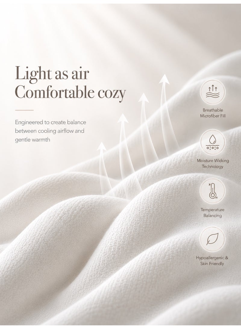 نوم جيد لحاف كينج من Good Sleep | 220×240 سم | حشوة فائقة النعومة بجودة الفنادق | منفوش وقابل للتنفس ومضاد للحساسية | أبيض | لحاف لجميع الفصول | صنع في دبي - Image 3