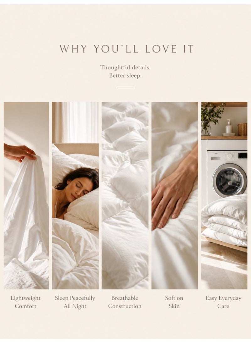 نوم جيد لحاف كينج من Good Sleep | 220×240 سم | حشوة فائقة النعومة بجودة الفنادق | منفوش وقابل للتنفس ومضاد للحساسية | أبيض | لحاف لجميع الفصول | صنع في دبي - Image 4