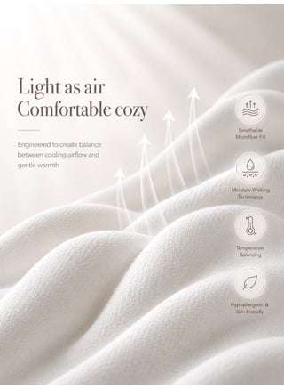 Good Sleep Duvet King Size | Comforter 220x240 cm | Ultra-Soft Hotel-Quality Filling | Fluffy, Breathable & Hypoallergenic | White | All-Season King Quilt | Made in Dubai - view 4