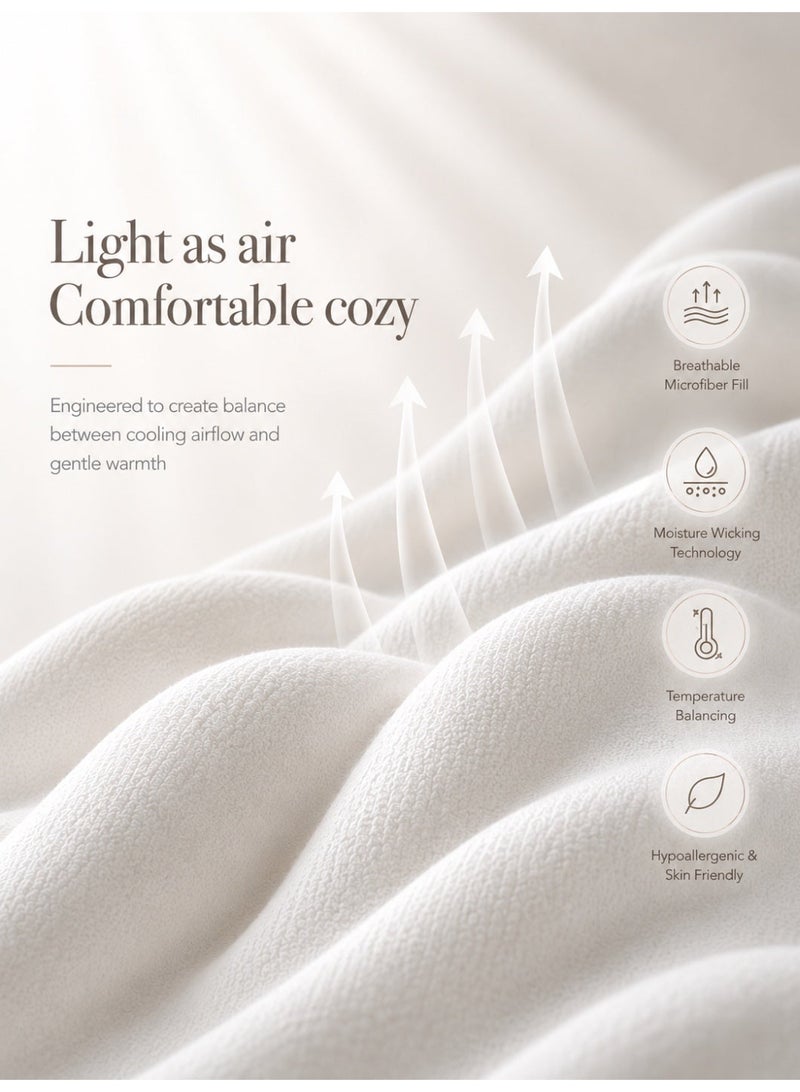 نوم جيد لحاف كينج من Good Sleep | 220×240 سم | حشوة فائقة النعومة بجودة الفنادق | منفوش وقابل للتنفس ومضاد للحساسية | أبيض | لحاف لجميع الفصول | صنع في دبي - Image 4