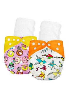 Bumtum 0 To 3 Years Baby Freesize Ultrahygiene Waterproof Cloth Diaper 5Hrs Absorbency ; Washable & Reusable Diaper And Cotton Soaker (Pack Of 2 Dounut + Kite)  - Image 2