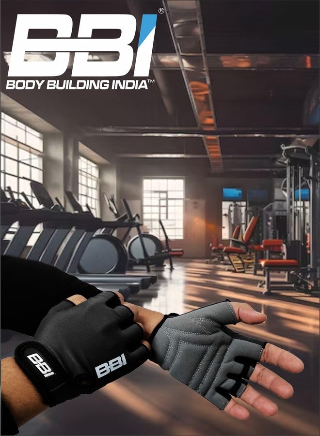 BBI Gym Gloves - Premium Grip & Comfort for Weightlifting, Fitness Gear, Grip Support, Wrist Support, Training Gloves, Gym Accessories, Strength Training (Black, L) - Image 3