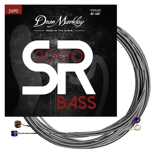 Dean Markley SR2000 Stainless Steel Bass Guitar Strings 4 String Set, 47-107 Medium Custom 4 String Bass Guitar, Silky Smooth Bass Strings with Long Lasting and Full Tone, Made in the USA - Image 1
