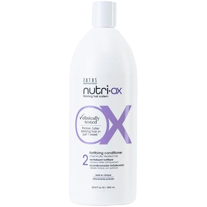 Nutri-Ox FORTIFYING CONDITIONER CHEMICALLY-TREATED FOR COLORED THINNING HAIR | THICKER, FULLER-LOOKING HAIR | CLINICALLY & DERMATOLOGICALLY TESTED | PEPPERMINT | COLOR-SAFE | 33.8 FL OZ - Image 1