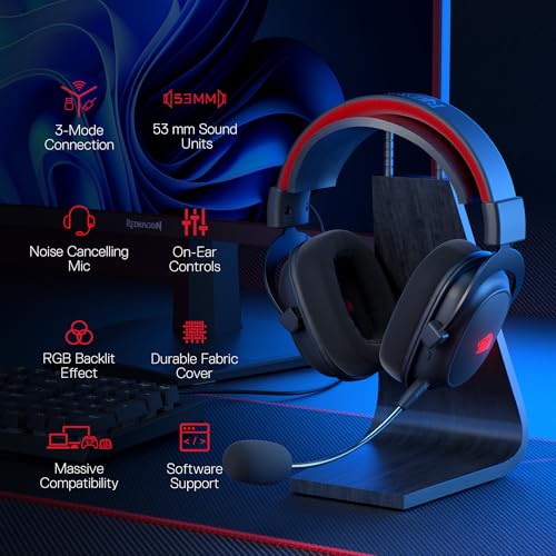Redragon H510 PRO 3Mode RGB Gaming Headset 71 Surround Sound 53MM Audio Drivers in Memory Foam Ear Pads wDurable Fabric Cover Multi Platforms Headphone USB Powered for PCPS4NS - Image 3