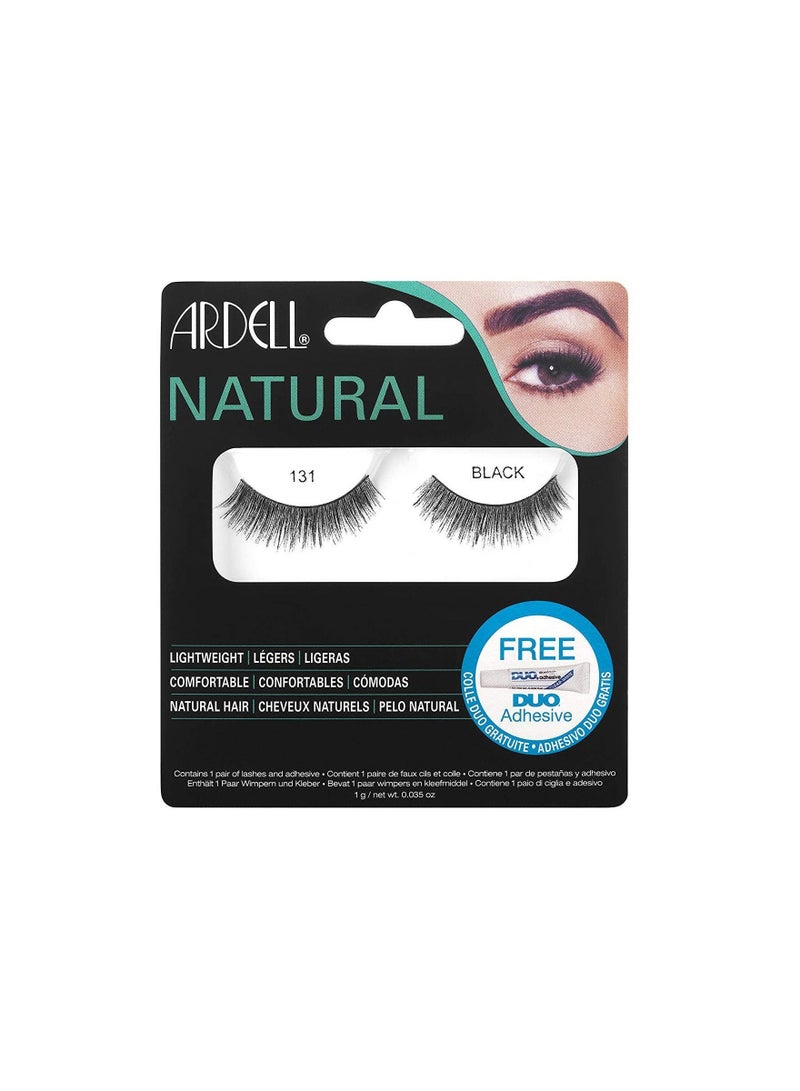 أرديل رموش أرديل الطبيعية السوداء 131 شريطًا - رموش صناعية خفيفة الوزن ومريحة لمظهر طبيعي