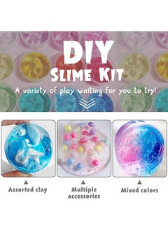 Beauenty Slime Making Kit for Girls Boys - Diy Slime Toys Gifts for Kids Fluffy Cloud Foam Squish Glitter Slime Making Kits with with Unicorn Charms ! Slime Kits for Girls and Boys 6 year+ (style 1)  - Image 3