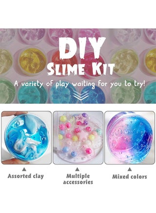 Slime Making Kit for Girls Boys - Diy Slime Toys Gifts for Kids Fluffy Cloud Foam Squish Glitter Slime Making Kits with with Unicorn Charms ! Slime Kits for Girls and Boys 6 year+ (style 1) - view 3