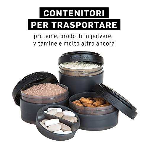 BlenderBottle بريندر بوتل بروستاك توست ن' لوك حاويات تخزين توسيع 2-باك مع صينية حبوب، أسود بالكامل - Image 5