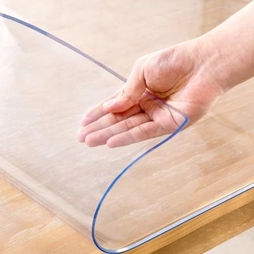 Eisdroma 12 x 24 Inch Clear Table Cover Protector 2mm Thick Clear Desk Mat Plastic Table Cover Vinyl Table Protector Desk Mats on Top of Desks - Image 1