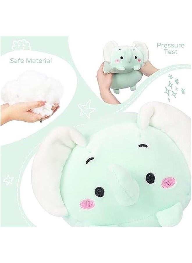 8 inch Cute Elephant Squishy Plush Hugging Pillow,Super Soft Cartoon Stuffed Animal Toy Gifts for Bedding, Kids Sleeping Kawaii Pillow  - Image 3