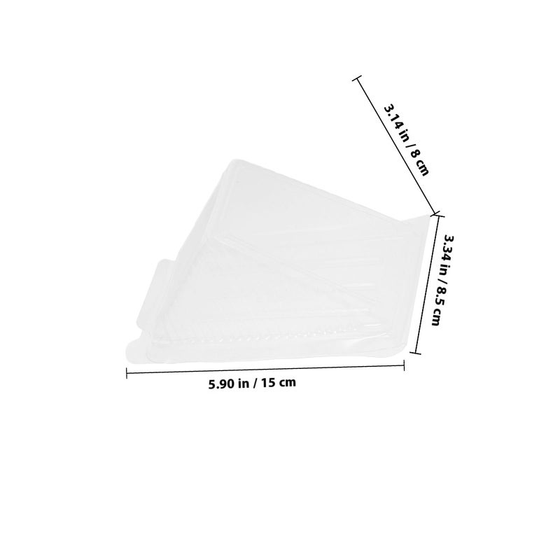 200 Pcs Disposable Plastic Triangle Sandwich Boxes With Lid For Cake Slices Bakery Packing - Image 3