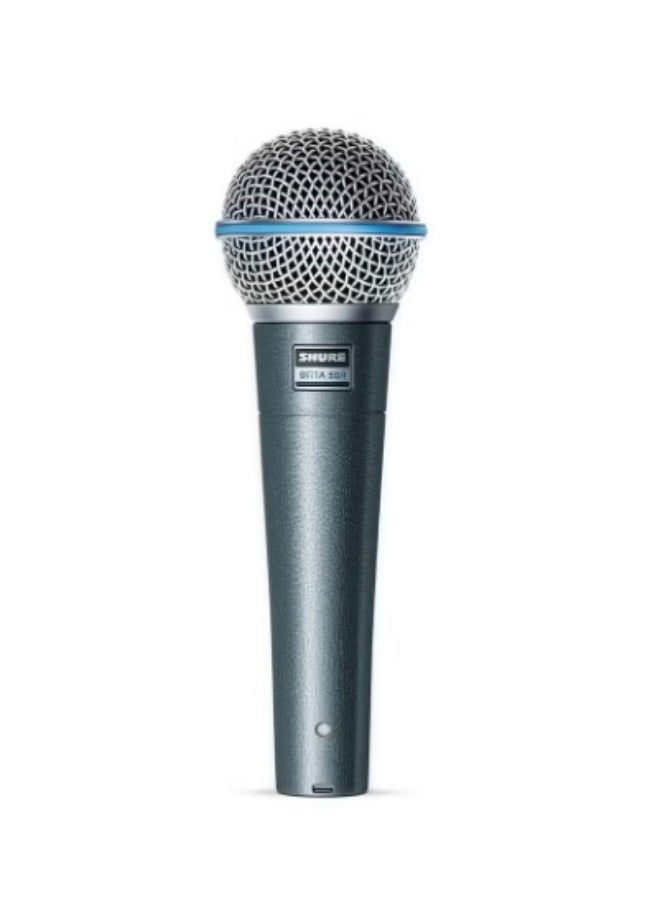 Shure Incorporated BETA 58A Vocal Microphone - Single Element Supercardioid Dynamic Mic for Stage and Studio, Includes A25D Adjustable Stand Adapter, 5/8” to 3/8” (Euro) Thread Adapter and Storage Bag Beta 58A Silver - Image 1