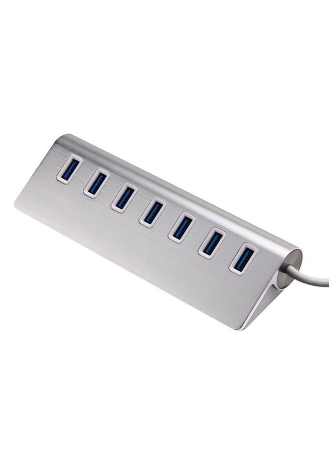NIBEMINENT 7-Port USB Hub Adapter Silver/Black  - Image 2