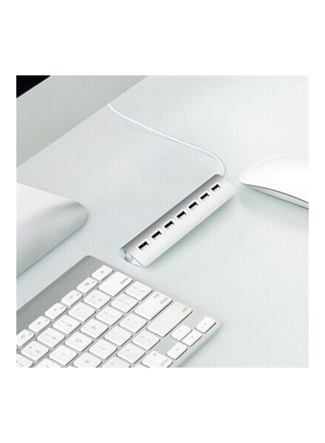 NIBEMINENT 7-Port USB Hub Adapter Silver/Black  - Image 4