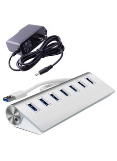 نيبمينينت محول موزع منافذ USB مزود بعدد 7 أسود/ فضي  - Image 1