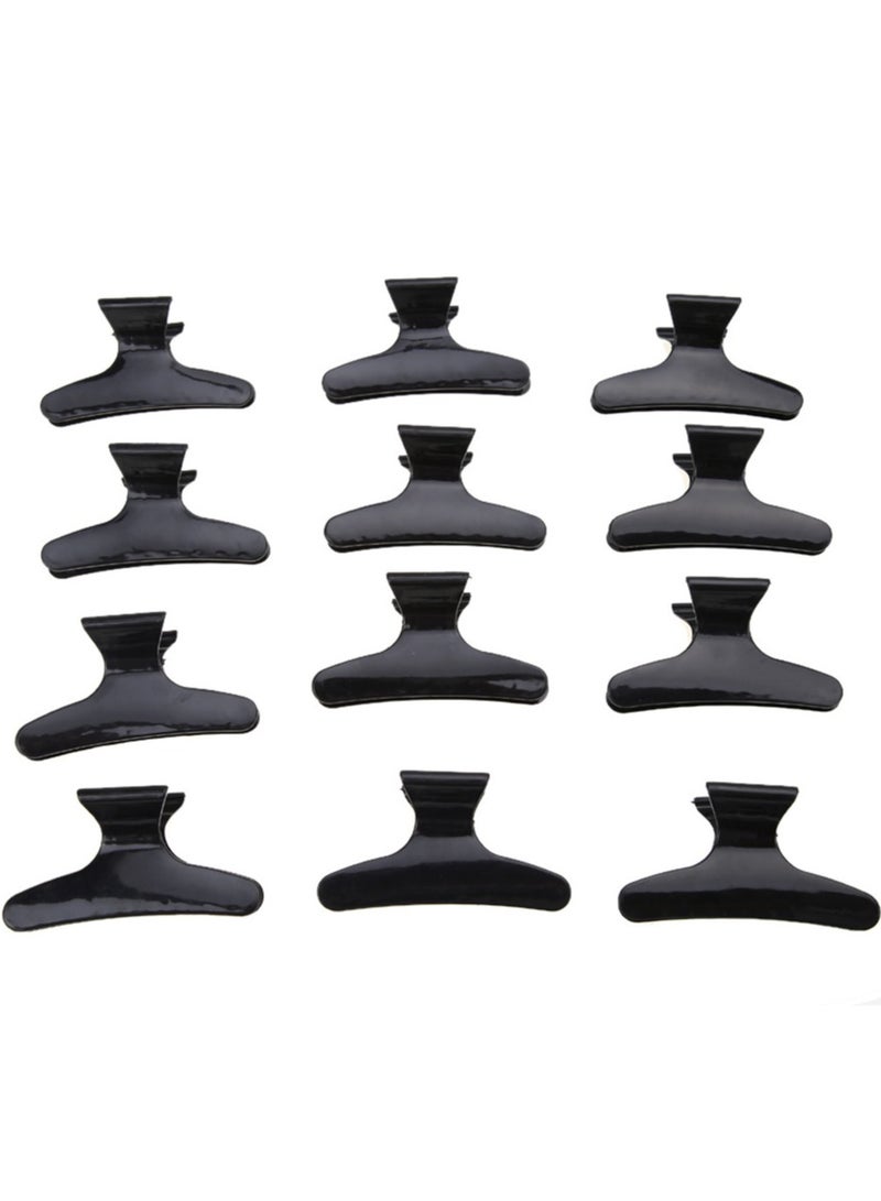 Goolsky 12 قطعة مشبك شعر على شكل فراشة بلون موحد مشبك شعر بسيط لتصفيف الشعر حامل ذيل الحصان إكسسوارات شعر للنساء - Image 1