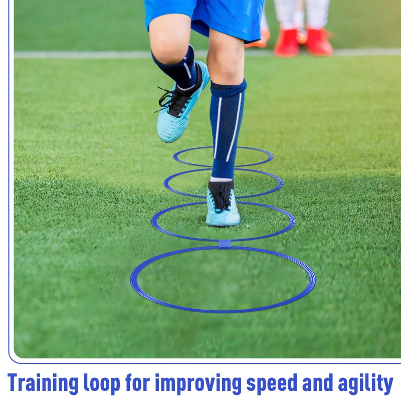Shappy 50 Pcs Agility Rings with Storage Bags 15 Inch Agility Training Rings Hoop Exercise Ring Plastic Speed Rings Jumping Hoops for Sports Soccer Football Gymnastics Practice Games (Blue) - Image 5