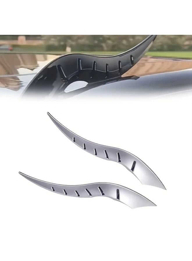 Black Car Roof Dragon Horn Decoration Kit Universal No Drill Installation - Image 1