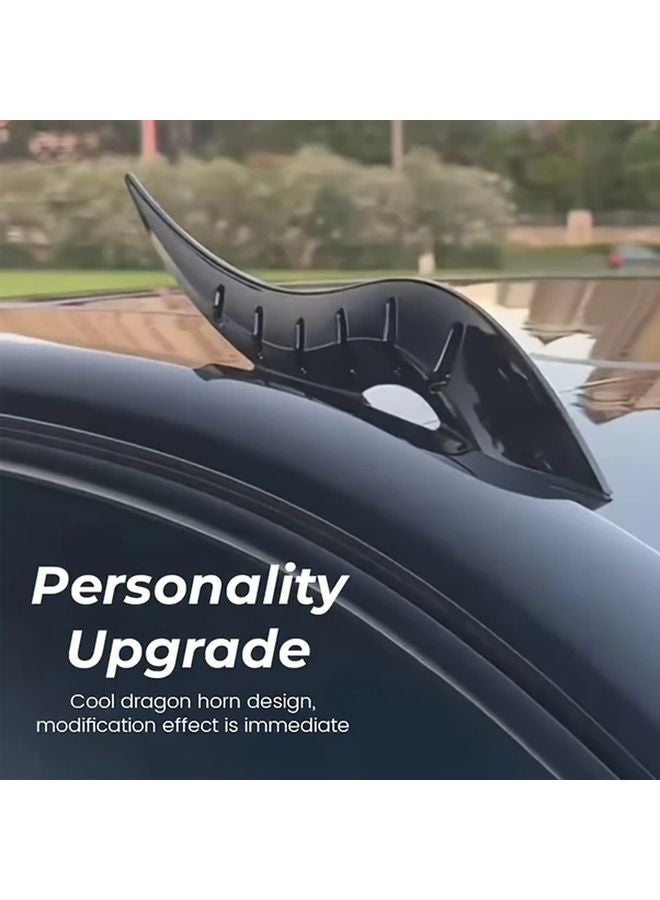 Black Car Roof Dragon Horn Decoration Kit Universal No Drill Installation - Image 5